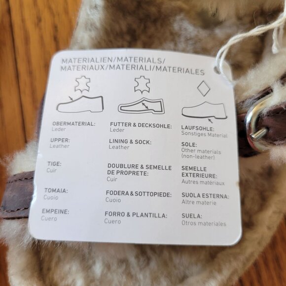 Birkenstock 39 MAYARI‎ SHEARLING Brown Leather Sandals 8 - Picture 10 of 12